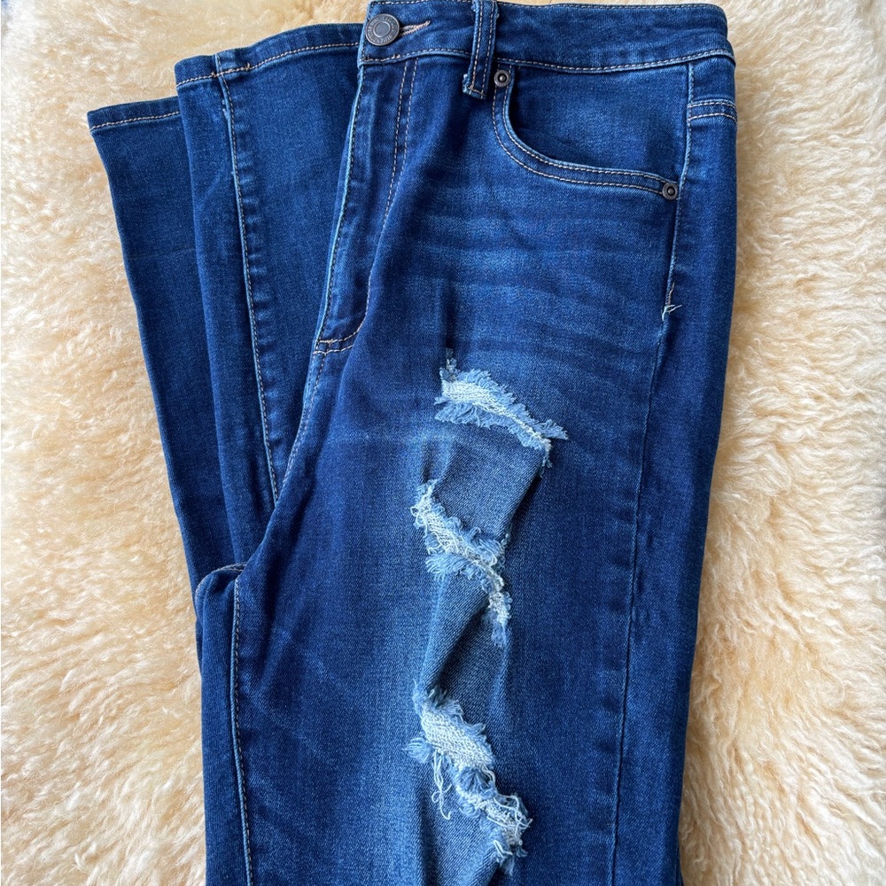 Bluenotes Blue Skinny Distressed Jeans